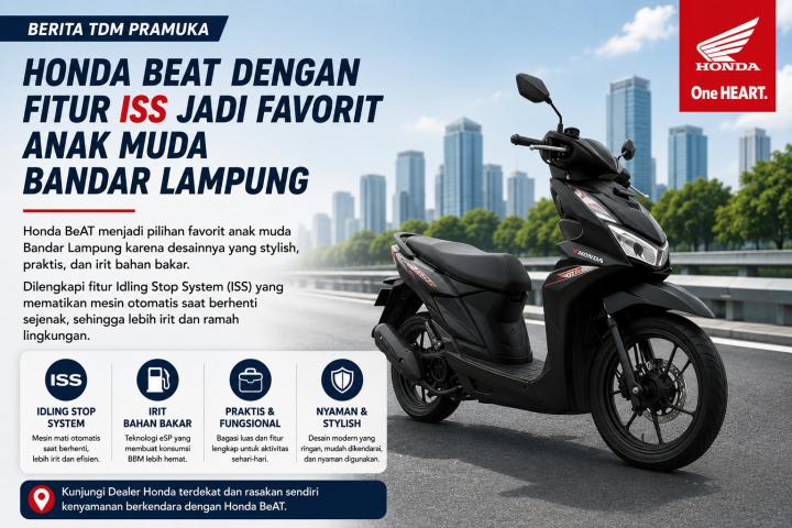 Honda BeAT dengan Fitur ISS Jadi Favorit Anak Muda Bandar Lampung